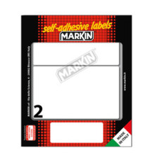 Etichette adesive - in carta - permanenti - 115 x 70 mm - 2 et/fg - 10 fogli - bianco - Markin Etichette adesive - in carta - permanenti - 115 x 70 mm - 2 et/fg - 10 fogli - bianco - Markin