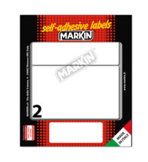 Etichette adesive - in carta - permanenti - 115 x 70 mm - 2 et/fg - 10 fogli - bianco - Markin Etichette adesive - in carta - permanenti - 115 x 70 mm - 2 et/fg - 10 fogli - bianco - Markin