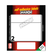 Etichette adesive - in carta - permanenti - 115 x 70 mm - 2 et/fg - 10 fogli - bianco - Markin