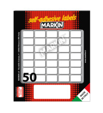 Etichette adesive - in carta - permanenti - 20 x 12 mm - 50 et/fg - 10 fogli - bianco - Markin