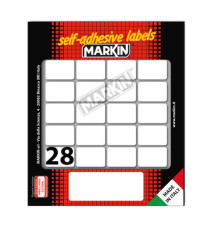 Etichette adesive - in carta - permanenti - 28 x 19 mm - 28 et/fg - 10 fogli - bianco - Markin