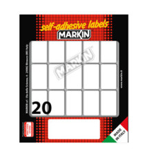 Etichette adesive - in carta - permanenti - 34 x 21 mm - 20 et/fg - 10 fogli - bianco - Markin