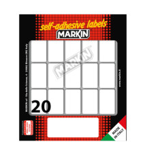 Etichette adesive - in carta - permanenti - 34 x 21 mm - 20 et/fg - 10 fogli - bianco - Markin