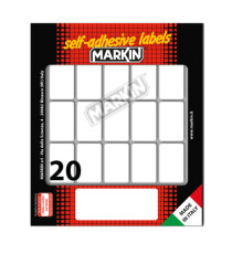 Etichette adesive - in carta - permanenti - 34 x 21 mm - 20 et/fg - 10 fogli - bianco - Markin