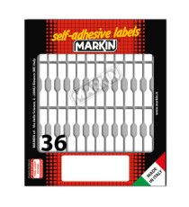 Etichette adesive - in carta - permanenti - 46 x 8 mm - 36 et/fg - 10 fogli - bianco - Markin