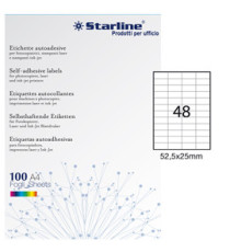 Etichette adesive - in carta - permanenti - 52,5 x 25 mm - 48 et/fg - 100 fogli - bianco - Starline