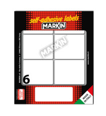 Etichette adesive - in carta - permanenti - 56 x 46 mm - 6 et/fg - 10 fogli - bianco - Markin