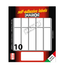 Etichette adesive - in carta - permanenti - 70 x 20 mm - 10 et/fg - 10 fogli - bianco - Markin