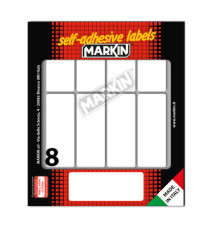 Etichette adesive - in carta - permanenti - 70 x 27 mm - 8 et/fg - 10 fogli - bianco - Markin