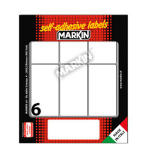 Etichette adesive - in carta - permanenti - 70 x 37 mm - 6 et/fg - 10 fogli - bianco - Markin