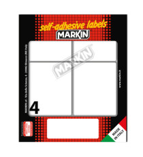Etichette adesive - in carta - permanenti - 70 x 56 mm - 4 et/fg - 10 fogli - bianco - Markin