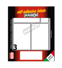 Etichette adesive - in carta - permanenti - 83 x 53 mm - 3 et/fg - 10 fogli - bianco - Markin