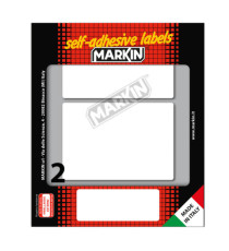Etichette adesive - in carta - permanenti - 95 x 66 mm - 2 et/fg - 10 fogli - bianco - Markin