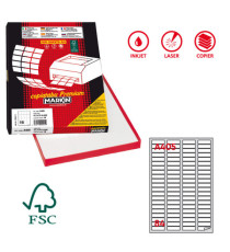 Etichette adesive A/405 - in carta - angoli arrotondati - permanenti - 46 x 11,1 mm - 84 et/fg - 100 fogli - bianco - Ma Etichette adesive A/405 - in carta - angoli arrotondati - permanenti - 46 x 11,1 mm - 84 et/fg - 100 fogli - bianco - Ma