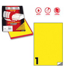 Etichette adesive C/503 - in carta - permanenti - 210 x 297 mm - 1 et/fg - 100 fogli - giallo fluo - Markin Etichette adesive C/503 - in carta - permanenti - 210 x 297 mm - 1 et/fg - 100 fogli - giallo fluo - Markin