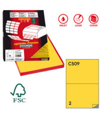 Etichette adesive C/509 - in carta - permanenti - 210 x 148,5 mm - 2 et/fg - 100 fogli - giallo - Markin Etichette adesive C/509 - in carta - permanenti - 210 x 148,5 mm - 2 et/fg - 100 fogli - giallo - Markin
