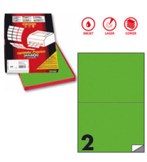 Etichette adesive C/509 - in carta - permanenti - 210 x 148,5 mm - 2 et/fg - 100 fogli - verde fluo - Markin Etichette adesive C/509 - in carta - permanenti - 210 x 148,5 mm - 2 et/fg - 100 fogli - verde fluo - Markin