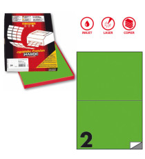 Etichette adesive C/509 - in carta - permanenti - 210 x 148,5 mm - 2 et/fg - 100 fogli - verde fluo - Markin Etichette adesive C/509 - in carta - permanenti - 210 x 148,5 mm - 2 et/fg - 100 fogli - verde fluo - Markin
