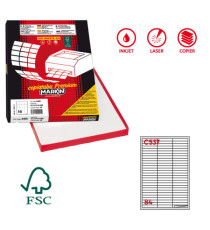 Etichette adesive C/537 - in carta - permanenti - 67 x 10 mm - 84 et/fg - 100 fogli - bianco - Markin Etichette adesive C/537 - in carta - permanenti - 67 x 10 mm - 84 et/fg - 100 fogli - bianco - Markin