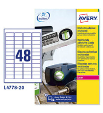 Etichette adesive L4778 - in poliestere - laser - permanenti - 45,7 x 21,2 mm - 48 et/fg - 20 fogli - bianco - Avery Etichette adesive L4778 - in poliestere - laser - permanenti - 45,7 x 21,2 mm - 48 et/fg - 20 fogli - bianco - Avery