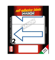Etichette adesive simbolo freccia blu (alto) - in carta - permanenti - 115 x 70 mm - 2 et/fg - 10 fogli - bianco - Marki Etichette adesive simbolo freccia blu (alto) - in carta - permanenti - 115 x 70 mm - 2 et/fg - 10 fogli - bianco - Marki