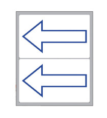 Etichette adesive simbolo freccia blu (alto) - in carta - permanenti - 115 x 70 mm - 2 et/fg - 10 fogli - bianco - Marki Etichette adesive simbolo freccia blu (alto) - in carta - permanenti - 115 x 70 mm - 2 et/fg - 10 fogli - bianco - Marki