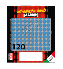 Etichette adesive tonde - in carta - permanenti - diametro 10 mm - 120 et/fg - 10 fogli - blu - Markin