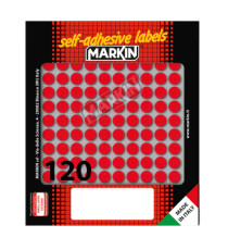 Etichette adesive tonde - in carta - permanenti - diametro 10 mm - 120 et/fg - 10 fogli - rosso - Markin