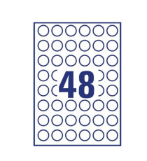 Etichette adesive tonde L4850 - in carta - rimovibili - diametro 25 mm - 48 et/fg - 25 fogli - bianco - Avery Etichette adesive tonde L4850 - in carta - rimovibili - diametro 25 mm - 48 et/fg - 25 fogli - bianco - Avery
