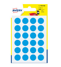 Etichette adesive tonde PSA - in carta - permanenti - diametro 15 mm - 24 et/fg - 7 fogli - blu - Avery Etichette adesive tonde PSA - in carta - permanenti - diametro 15 mm - 24 et/fg - 7 fogli - blu - Avery