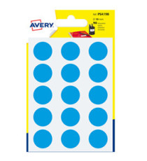 Etichette adesive tonde PSA - in carta - permanenti - diametro 19 mm - 15 et/fg - 6 fogli - blu - Avery Etichette adesive tonde PSA - in carta - permanenti - diametro 19 mm - 15 et/fg - 6 fogli - blu - Avery