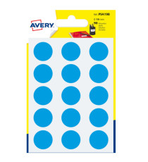 Etichette adesive tonde PSA - in carta - permanenti - diametro 19 mm - 15 et/fg - 6 fogli - blu - Avery