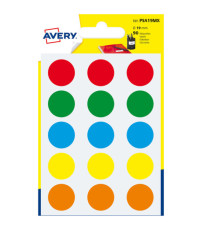 Etichette adesive tonde PSA - in carta - permanenti - diametro 19 mm - 15 et/fg - 6 fogli - colori assortiti - Avery Etichette adesive tonde PSA - in carta - permanenti - diametro 19 mm - 15 et/fg - 6 fogli - colori assortiti - Avery