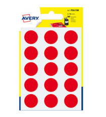 Etichette adesive tonde PSA - in carta - permanenti - diametro 19 mm - 15 et/fg - 6 fogli - rosso - Avery Etichette adesive tonde PSA - in carta - permanenti - diametro 19 mm - 15 et/fg - 6 fogli - rosso - Avery