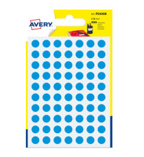 Etichette adesive tonde PSA - in carta - permanenti - diametro 8 mm - 70 et/fg - 7 fogli - blu - Avery Etichette adesive tonde PSA - in carta - permanenti - diametro 8 mm - 70 et/fg - 7 fogli - blu - Avery