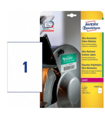 Etichette protezione e sicurezza - in PE - laser - permanenti - 210 x 297 mm - 1 et/fg - 10 fogli -  bianco - Avery Etichette protezione e sicurezza - in PE - laser - permanenti - 210 x 297 mm - 1 et/fg - 10 fogli -  bianco - Avery