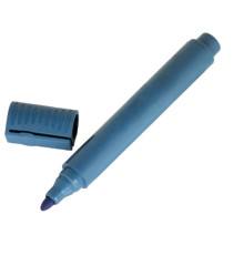 Pennarello detectabile - con cappuccio - indelebile - punta tonda - 14 cm - PP - blu