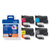 Multipack Brother LC521VAL Bk/c/m/y cartuccia originale per Brother DCP J1260W,DCP J1310DW,DCP J1360DW,DCP J1460DW