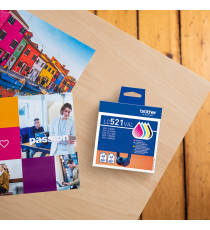 Multipack Brother LC521VAL Bk/c/m/y cartuccia originale per Brother DCP J1260W,DCP J1310DW,DCP J1360DW,DCP J1460DW