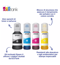 Epson Ecotank 113 ciano C13T06B240 flacone inchiostro pigmentato originale per Epson EcoTank ET 16600,5800,16650 70ml