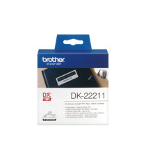 Brother - Nastro adesivo - in pellicola - Nero/Bianco - 29mm x 15,24mt - DK-22211 Brother - Nastro adesivo - in pellicola - Nero/Bianco - 29mm x 15,24mt - DK-22211
