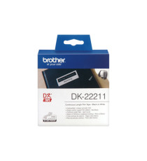 Brother - Nastro adesivo - in pellicola - Nero/Bianco - 29mm x 15,24mt - DK-22211 Brother - Nastro adesivo - in pellicola - Nero/Bianco - 29mm x 15,24mt - DK-22211