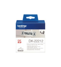 Brother - Nastro adesivo - in pellicola - Nero/Bianco - 62mm x 15,24mt - DK-22212 Brother - Nastro adesivo - in pellicola - Nero/Bianco - 62mm x 15,24mt - DK-22212