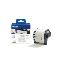Brother - Rotolo etichetta continua - carta adesiva - Nero/Bianco - 62mm x 30,48mt - DK-22205 Brother - Rotolo etichetta continua - carta adesiva - Nero/Bianco - 62mm x 30,48mt - DK-22205