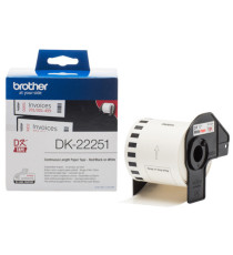 Brother - Rotolo etichetta continua - carta adesiva - Rosso/Bianco - 62mm x 15,26mt - DK-22251 Brother - Rotolo etichetta continua - carta adesiva - Rosso/Bianco - 62mm x 15,26mt - DK-22251