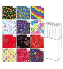 Carta regalo - raso - Fantasia - 200 x 70 cm - Rex Sadoch - expo da 50 rotoli Carta regalo - raso - Fantasia - 200 x 70 cm - Rex Sadoch - expo da 50 rotoli