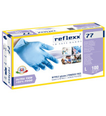 Guanti in nitrile R77 - tg L - azzurro - Reflexx - conf. 100 pezzi Guanti in nitrile R77 - tg L - azzurro - Reflexx - conf. 100 pezzi