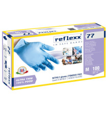 Guanti in nitrile R77 - tg M - azzurro - Reflexx - conf. 100 pezzi Guanti in nitrile R77 - tg M - azzurro - Reflexx - conf. 100 pezzi