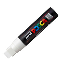 Marcatore a base d'acqua Uni Posca PC17K - punta extra large a scalpello 15,0mm  - bianco - Uni Mitsubishi Marcatore a base d'acqua Uni Posca PC17K - punta extra large a scalpello 15,0mm  - bianco - Uni Mitsubishi