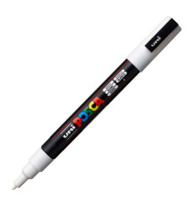 Marcatore a base d'acqua Uni Posca PC3M  - punta fine da 0,9mm a 1,3mm - bianco - Uni Mitsubishi
